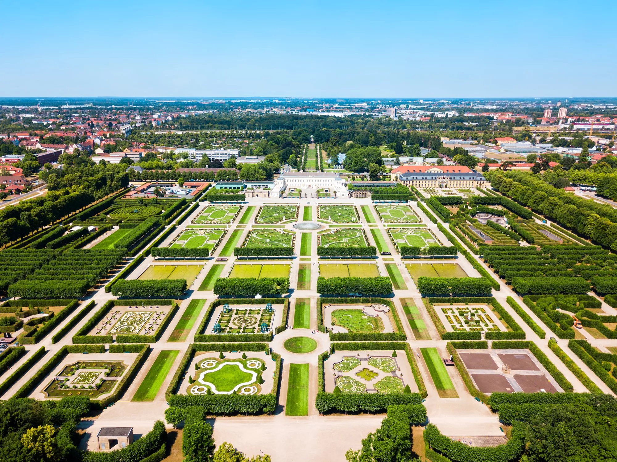Fantastischer Poramablick über die Herrenhäuser Gärten beim Kurzurlaub Hannover